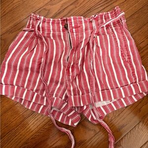 American Eagle Striped Red Women's Shorts